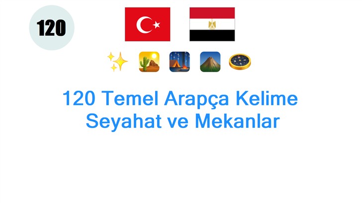120 Temel Arapça Kelime: Seyahat ve Mekanlar 120 Temel Arapça Kelime: Seyahat ve Mekanlar